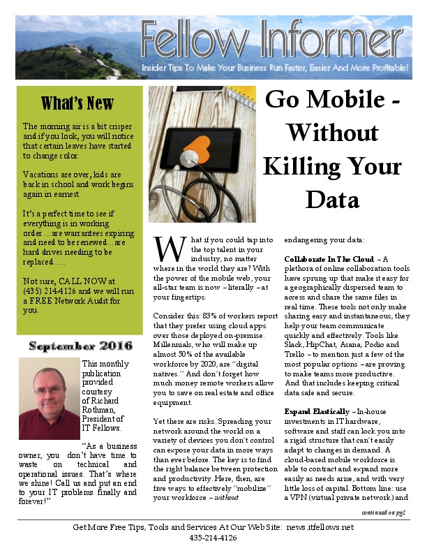 thumbnail of September 2016 Fellow Informer Newsletter