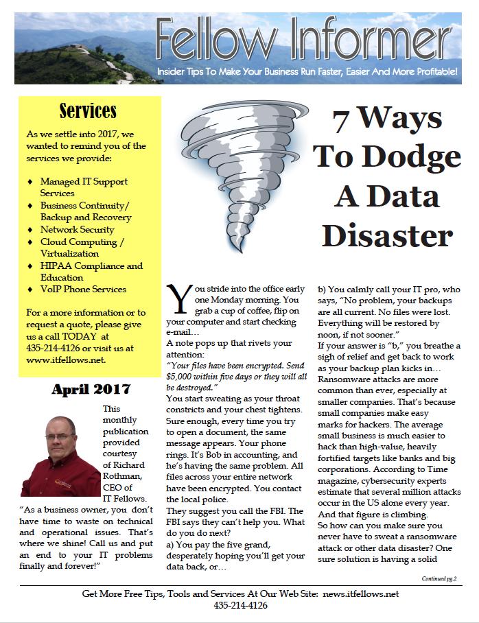 thumbnail of April 2017 Fellow Informer Newsletter